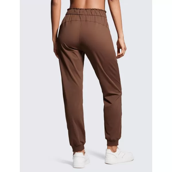 CRZ YOGA 4Way Stretch High Waisted Joggers for Women Lightweight Casual Dress Work Workout Pants Sweatpants PocketsCoffee Brown