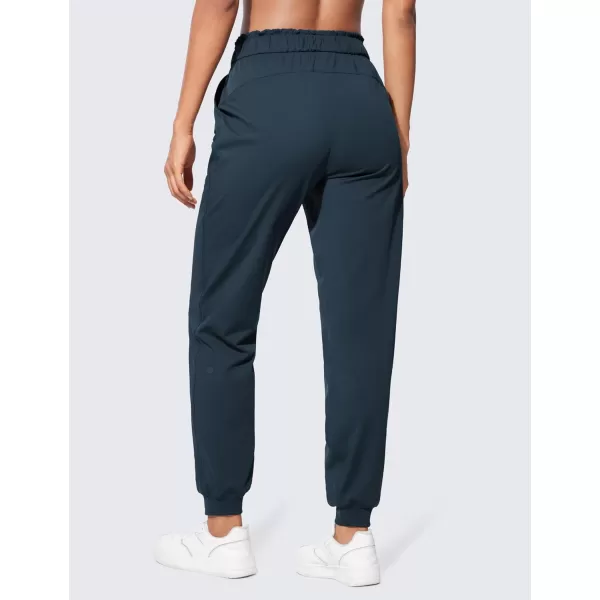 CRZ YOGA 4Way Stretch High Waisted Joggers for Women Lightweight Casual Dress Work Workout Pants Sweatpants PocketsTrue Navy