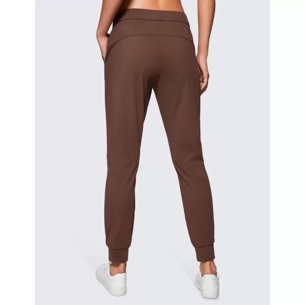 CRZ YOGA 4Way Stretch Workout Joggers for Women 28  Casual Travel Pants Lounge Athletic Joggers with PocketsCoffee Brown