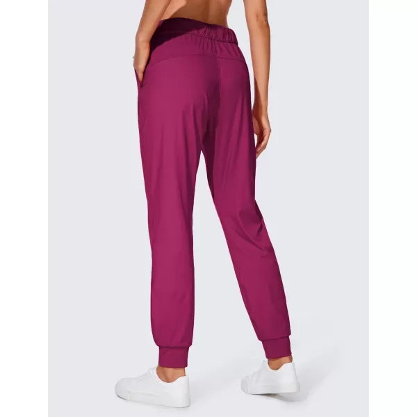 CRZ YOGA 4Way Stretch Workout Joggers for Women 28  Casual Travel Pants Lounge Athletic Joggers with PocketsMagenta Purple