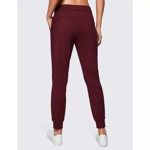 CRZ YOGA 4Way Stretch Workout Joggers for Women 28  Casual Travel Pants Lounge Athletic Joggers with PocketsRed Merlot