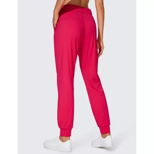 CRZ YOGA 4Way Stretch Workout Joggers for Women 28  Casual Travel Pants Lounge Athletic Joggers with PocketsViva Magenta