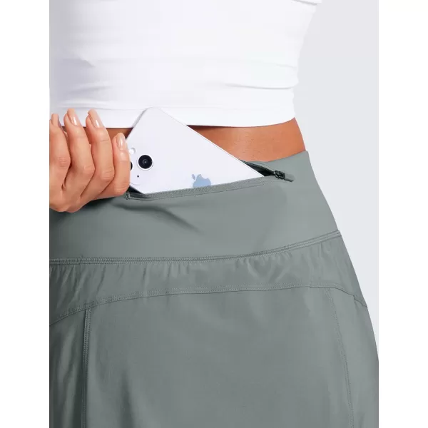 CRZ YOGA A Line Golf Skirts for Women High Waisted Split Hem Tennis Casual Skirt Shorts with Zipper PocketGrey Sage