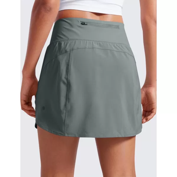 CRZ YOGA A Line Golf Skirts for Women High Waisted Split Hem Tennis Casual Skirt Shorts with Zipper PocketGrey Sage