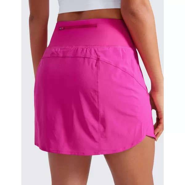 CRZ YOGA A Line Golf Skirts for Women High Waisted Split Hem Tennis Casual Skirt Shorts with Zipper PocketHibiscus Purple