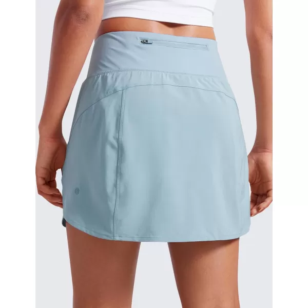 CRZ YOGA A Line Golf Skirts for Women High Waisted Split Hem Tennis Casual Skirt Shorts with Zipper PocketLight Grayish Blue