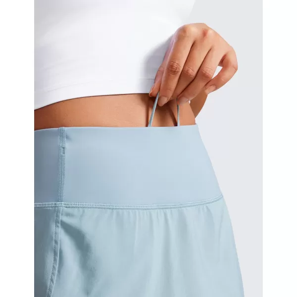 CRZ YOGA A Line Golf Skirts for Women High Waisted Split Hem Tennis Casual Skirt Shorts with Zipper PocketLight Grayish Blue