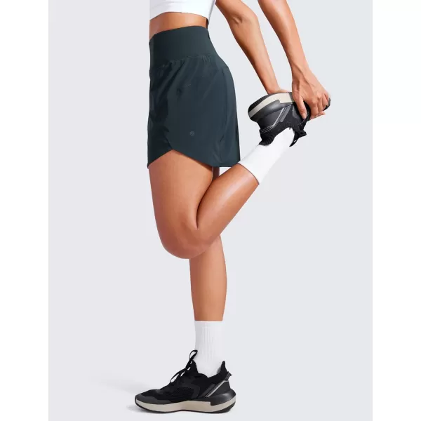 CRZ YOGA A Line Golf Skirts for Women High Waisted Split Hem Tennis Casual Skirt Shorts with Zipper PocketTrue Navy