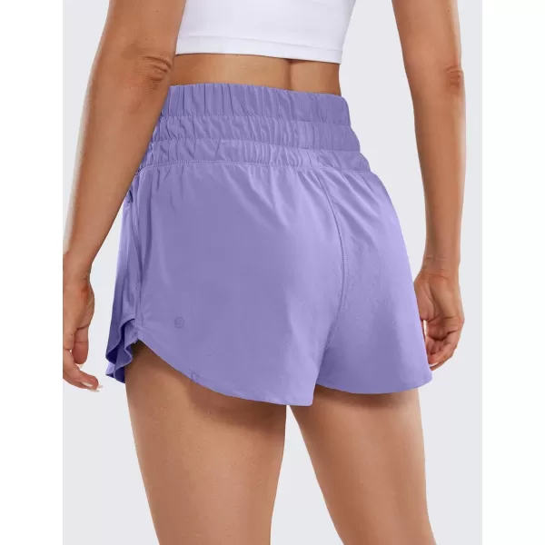 CRZ YOGA Athletic Shorts for Women High Waisted Flowy Ruffle Skirt Overlay Workout Running Tennis Shorts Zip PocketDark Lavender Purple