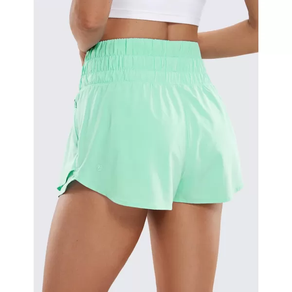 CRZ YOGA Athletic Shorts for Women High Waisted Flowy Ruffle Skirt Overlay Workout Running Tennis Shorts Zip PocketMint Moment