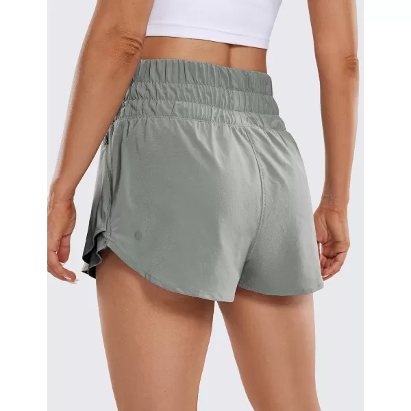 CRZ YOGA Athletic Shorts for Women High Waisted Flowy Ruffle Skirt Overlay Workout Running Tennis Shorts Zip PocketSterling