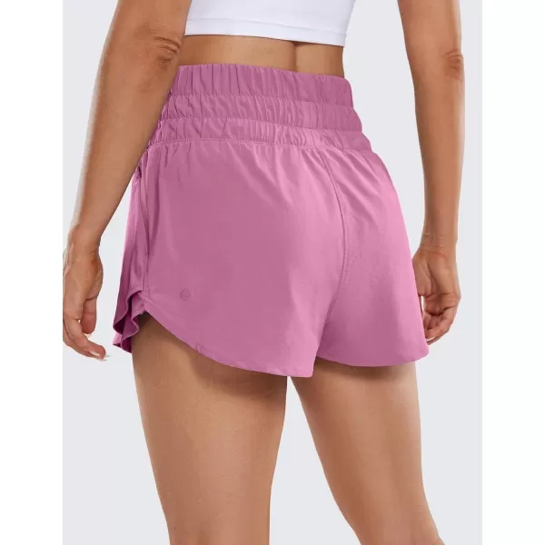 CRZ YOGA Athletic Shorts for Women High Waisted Flowy Ruffle Skirt Overlay Workout Running Tennis Shorts Zip PocketVelvet Dust