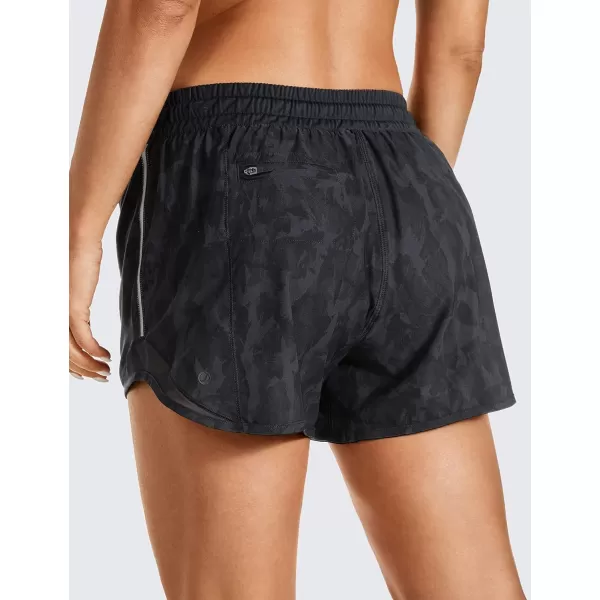 CRZ YOGA Athletic Shorts for Women with Zip Pocket 254 Mid Waist Mesh Liner Shorts for Running Gym WorkoutBrush Dark Grain