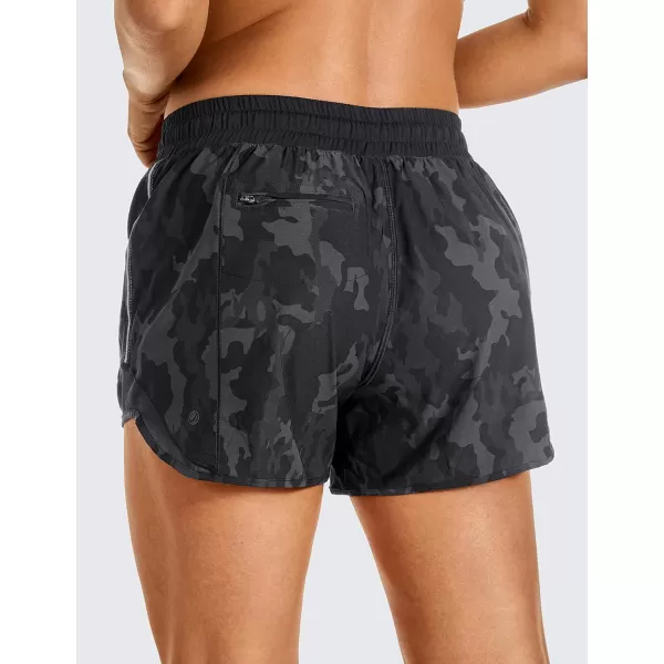 CRZ YOGA Athletic Shorts for Women with Zip Pocket 254 Mid Waist Mesh Liner Shorts for Running Gym WorkoutCamo Multi 6