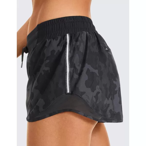 CRZ YOGA Athletic Shorts for Women with Zip Pocket 254 Mid Waist Mesh Liner Shorts for Running Gym WorkoutCamo Multi 6