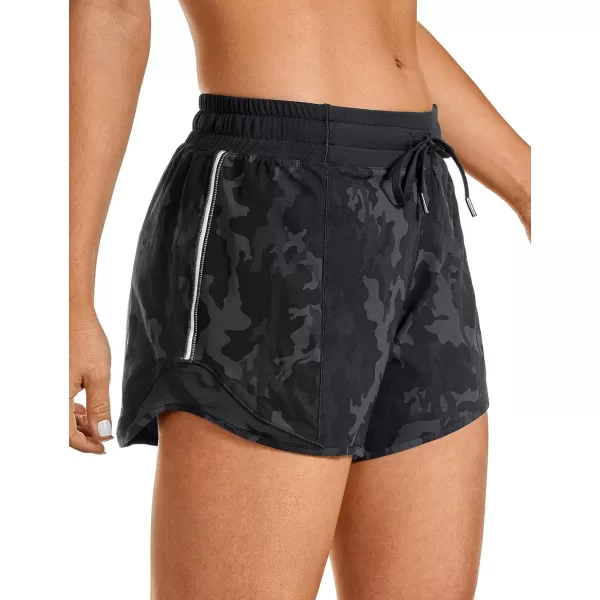 CRZ YOGA Athletic Shorts for Women with Zip Pocket 254 Mid Waist Mesh Liner Shorts for Running Gym WorkoutCamo Multi 6