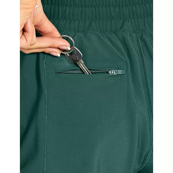 CRZ YOGA Athletic Shorts for Women with Zip Pocket 254 Mid Waist Mesh Liner Shorts for Running Gym WorkoutMoss Green