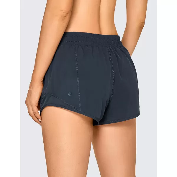 CRZ YOGA Athletic Shorts for Women with Zip Pocket 254 Mid Waist Mesh Liner Shorts for Running Gym WorkoutNewstelindigo