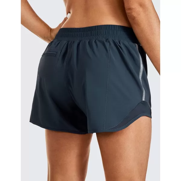 CRZ YOGA Athletic Shorts for Women with Zip Pocket 254 Mid Waist Mesh Liner Shorts for Running Gym WorkoutStelindigo