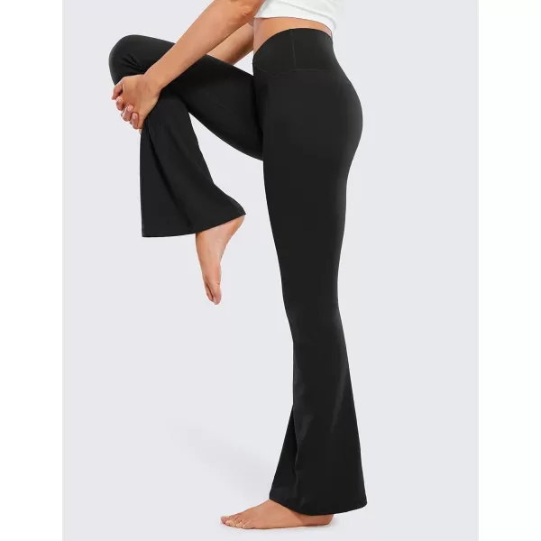 CRZ YOGA Butterluxe Crossover Flare Leggings for Women 31  High Waist V Cross Bootcut Bell Bottoms Tummy Control Yoga PantsBlack