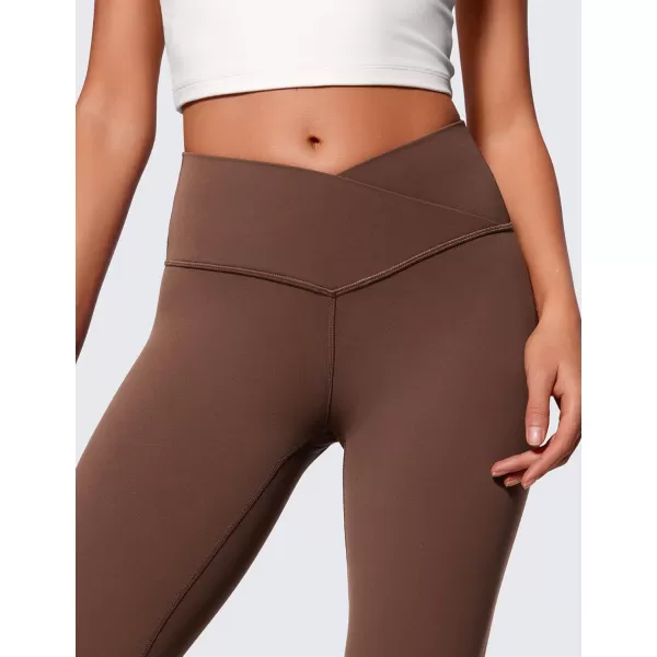 CRZ YOGA Butterluxe Crossover Flare Leggings for Women 31  High Waist V Cross Bootcut Bell Bottoms Tummy Control Yoga PantsCoffee Brown