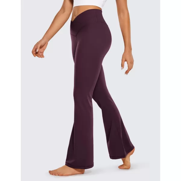 CRZ YOGA Butterluxe Crossover Flare Leggings for Women 31  High Waist V Cross Bootcut Bell Bottoms Tummy Control Yoga PantsDeep Purple