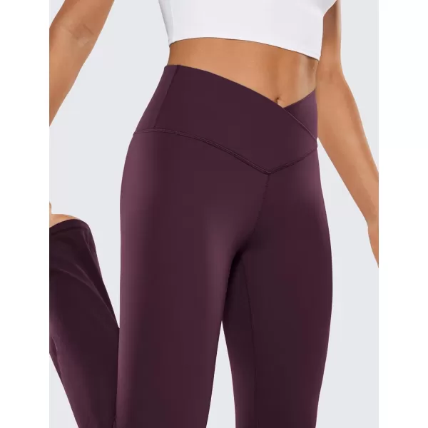 CRZ YOGA Butterluxe Crossover Flare Leggings for Women 31  High Waist V Cross Bootcut Bell Bottoms Tummy Control Yoga PantsDeep Purple