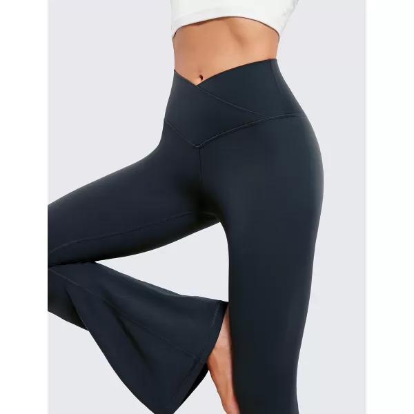 CRZ YOGA Butterluxe Crossover Flare Leggings for Women 31  High Waist V Cross Bootcut Bell Bottoms Tummy Control Yoga PantsTrue Navy