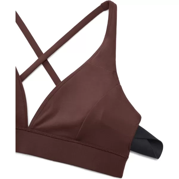 CRZ YOGA Butterluxe Deep VNeck Sports Bras for Women  Spaghetti Strap Criss Cross Padded Bra Sexy Wireless Yoga BraTaupe