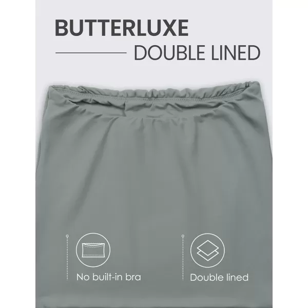 CRZ YOGA Butterluxe Double Lined Tube Tops for Women Basic Bandeau Cropped Tops Strapless Casual Going Out Crop TopGrey Sage