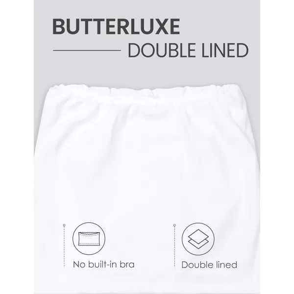 CRZ YOGA Butterluxe Double Lined Tube Tops for Women Basic Bandeau Cropped Tops Strapless Casual Going Out Crop TopWhite