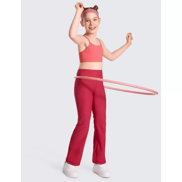CRZ YOGA Butterluxe Girls Sports Bra  Spaghetti Strap Y Back Training Bras for Teens Racerback Yoga Bra Comfort Crop TopRaspberry Sorbet