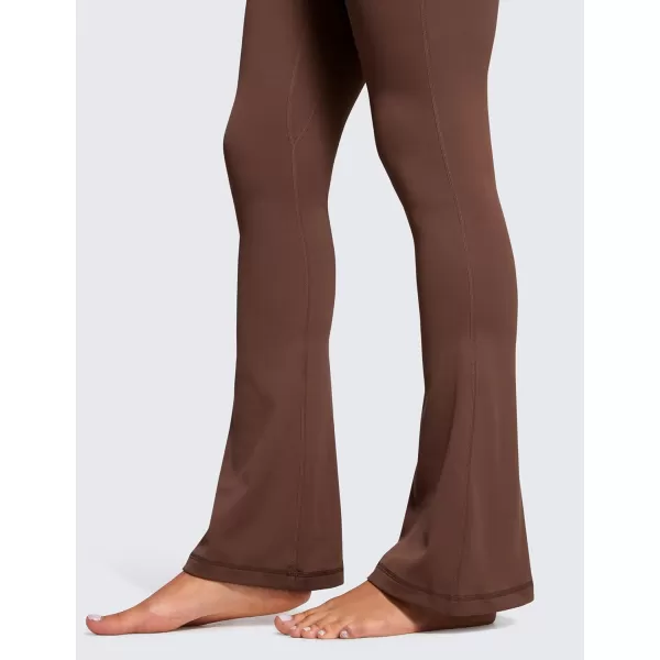 CRZ YOGA Butterluxe High Waist Mini Flared Leggings for Women 315  Bootcut Yoga Pants with Pocket Casual Lounge ComfyCoffee Brown