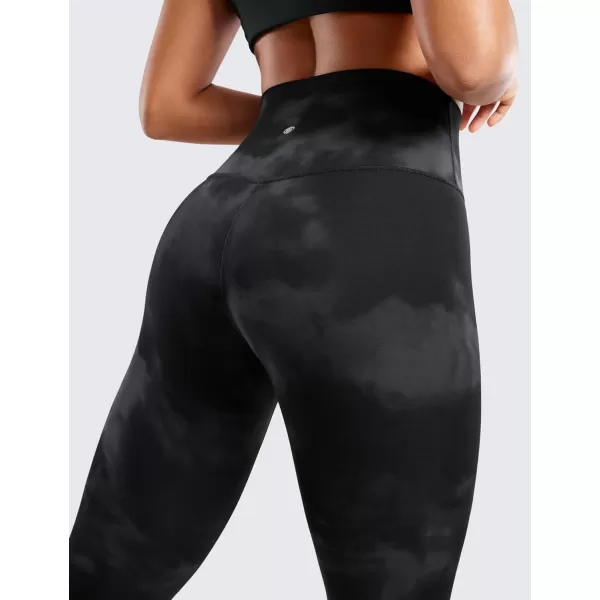 CRZ YOGA Butterluxe High Waisted Capris Workout Leggings for Women 23  Lounge Leggings Buttery Soft Yoga PantsBlack Tie Dye Flowers