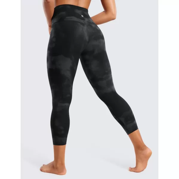 CRZ YOGA Butterluxe High Waisted Capris Workout Leggings for Women 23  Lounge Leggings Buttery Soft Yoga PantsBlack Tie Dye Flowers