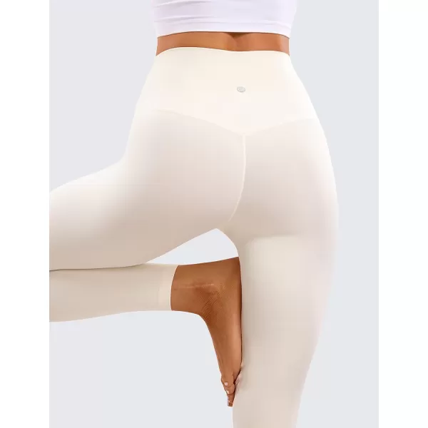 CRZ YOGA Butterluxe High Waisted Lounge Legging 25  Workout Leggings for Women Buttery Soft Yoga PantsWhite Apricot