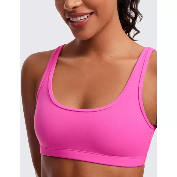 CRZ YOGA Butterluxe Mini Bra for Women  Scoop Neck Low Impact Wireless Sports Bra Yoga Cami Padded Workout BraLight Purple