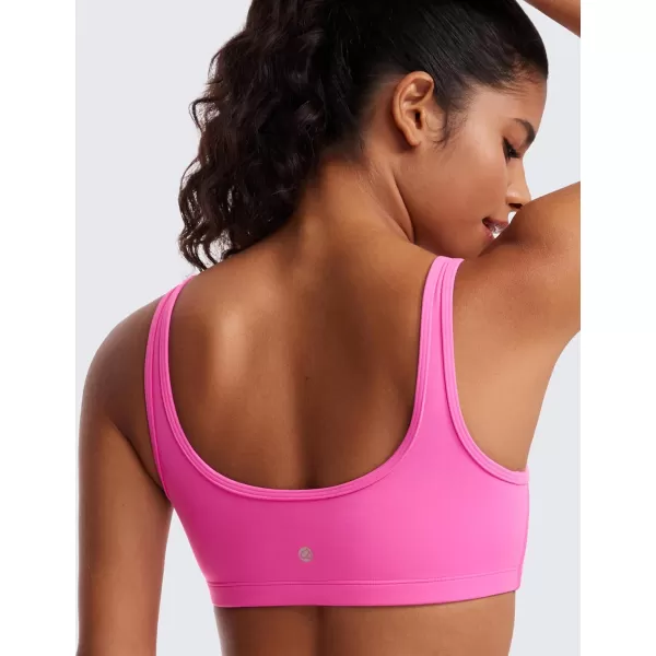 CRZ YOGA Butterluxe Mini Bra for Women  Scoop Neck Low Impact Wireless Sports Bra Yoga Cami Padded Workout BraLight Purple