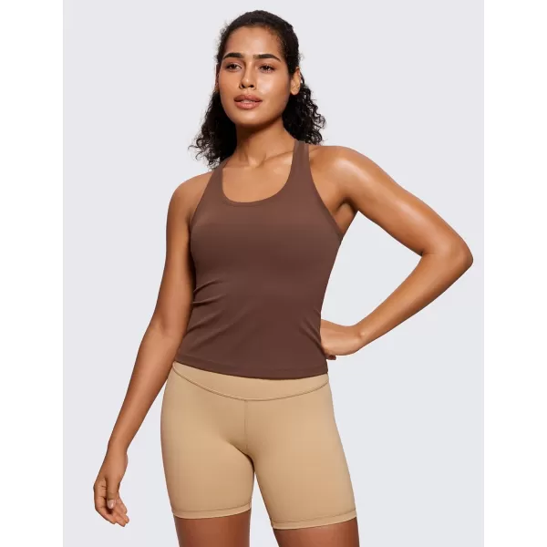 CRZ YOGA Butterluxe Racerback Workout Tank Tops for Women Sleeveless Gym Tops Athletic Yoga Shirts CamisoleCoffee Brown