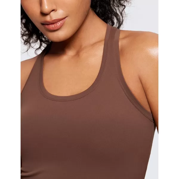 CRZ YOGA Butterluxe Racerback Workout Tank Tops for Women Sleeveless Gym Tops Athletic Yoga Shirts CamisoleCoffee Brown