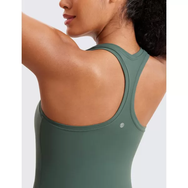 CRZ YOGA Butterluxe Racerback Workout Tank Tops for Women Sleeveless Gym Tops Athletic Yoga Shirts CamisoleDark Forest Green