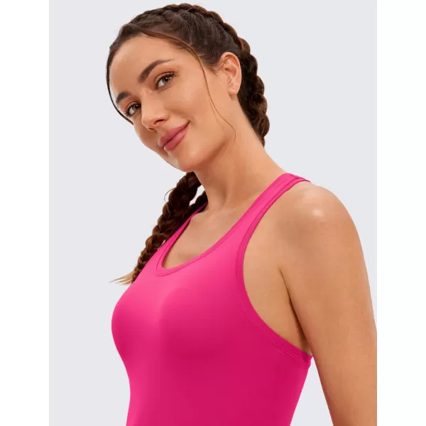 CRZ YOGA Butterluxe Racerback Workout Tank Tops for Women Sleeveless Gym Tops Athletic Yoga Shirts CamisoleGranita Pink