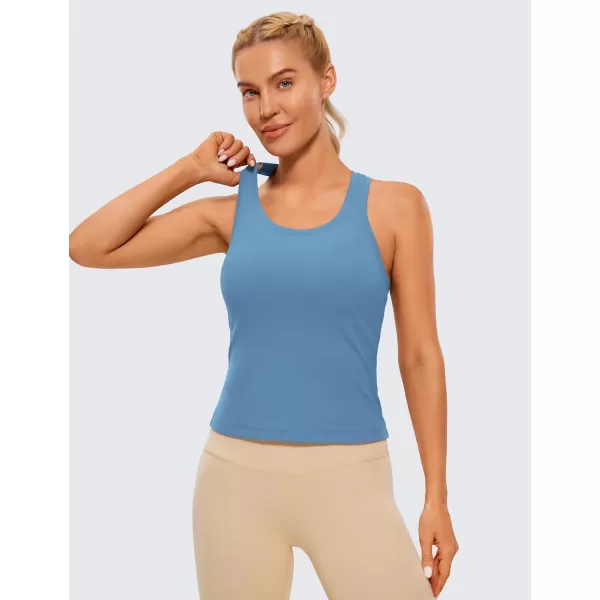 CRZ YOGA Butterluxe Racerback Workout Tank Tops for Women Sleeveless Gym Tops Athletic Yoga Shirts CamisoleUniverse Blue