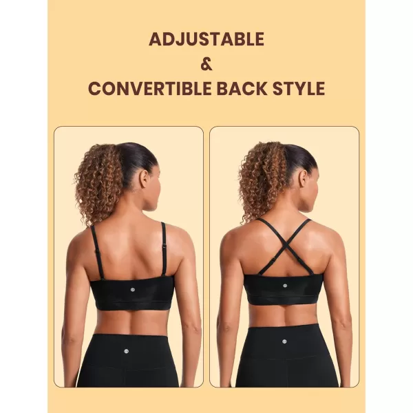 CRZ YOGA Butterluxe Womens Adjustable Spaghetti Thin Strap Sports Bra  Padded Wireless Square Neck Workout Yoga BraBlack Tie Dye Flowers