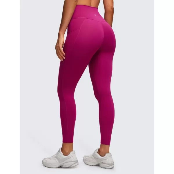 CRZ YOGA Butterluxe Womens Crossover Waist Workout Leggings with Pockets 25  V Cross High Waist Gym Lounge Yoga PantsMagenta Purple