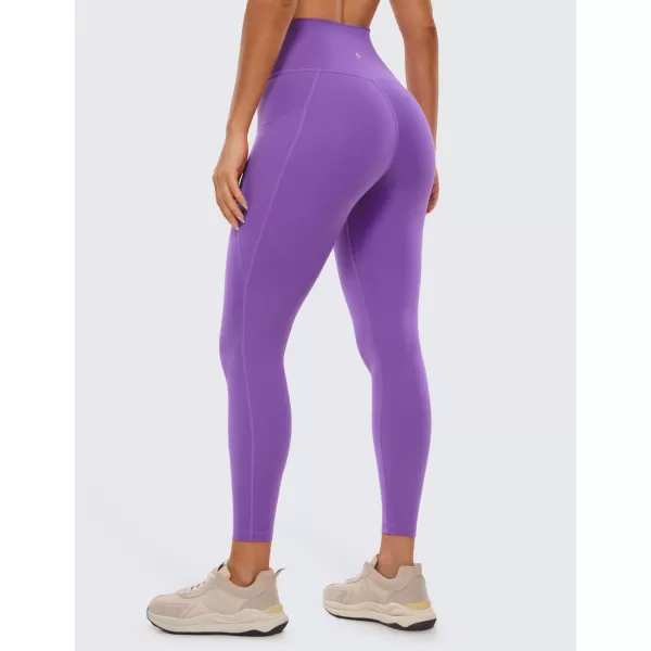 CRZ YOGA Butterluxe Womens Crossover Waist Workout Leggings with Pockets 25  V Cross High Waist Gym Lounge Yoga PantsRoyal Lilac