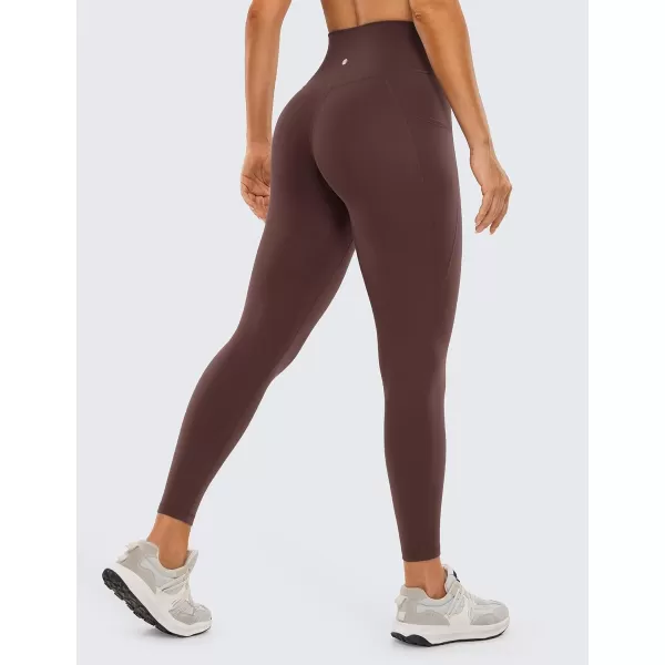 CRZ YOGA Butterluxe Womens Crossover Waist Workout Leggings with Pockets 25  V Cross High Waist Gym Lounge Yoga PantsTaupe