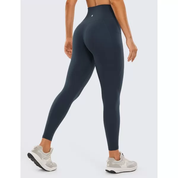 CRZ YOGA Butterluxe Womens Crossover Waist Workout Leggings with Pockets 25  V Cross High Waist Gym Lounge Yoga PantsTrue Navy