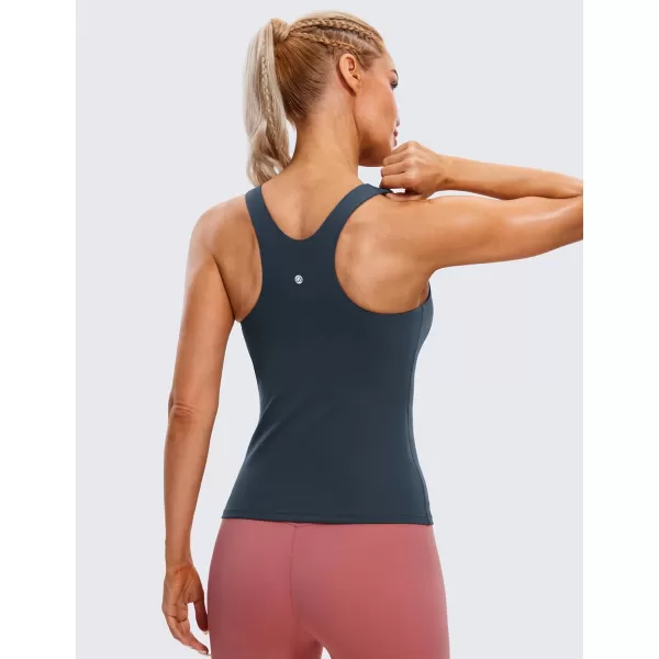 CRZ YOGA Butterluxe Womens Racerback Workout Tank Top with Built in Shelf Bra  Padded High Neck Yoga Athletic CamisoleStelindigo