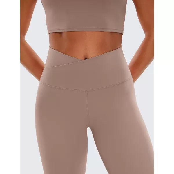 CRZ YOGA Butterluxe Womens V Cross Waist Workout Leggings 265  Crossover High Waist Long Gym Lounge Yoga PantsStretch Brown Purple
